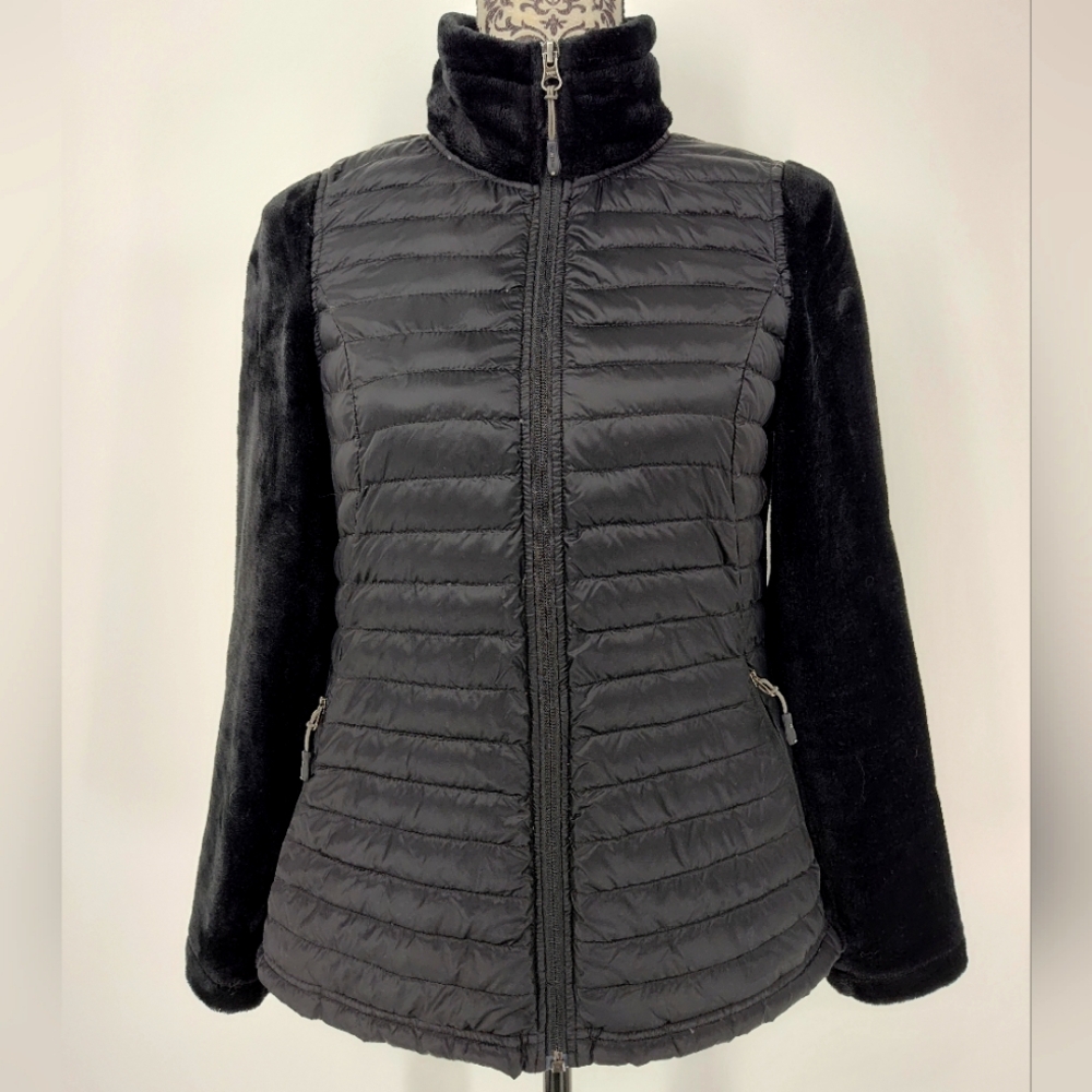 32 Degrees Heat Women's Black Mixed Media Down Jacket Size Small